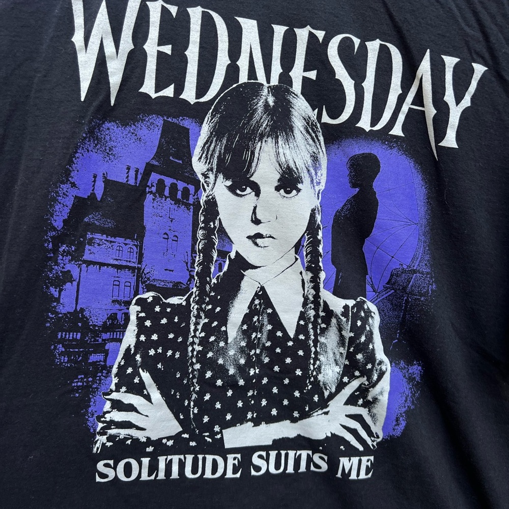 Wednesday Adams Family Solitude Suits Me T Shirt Sz XL - Picture 4 of 8